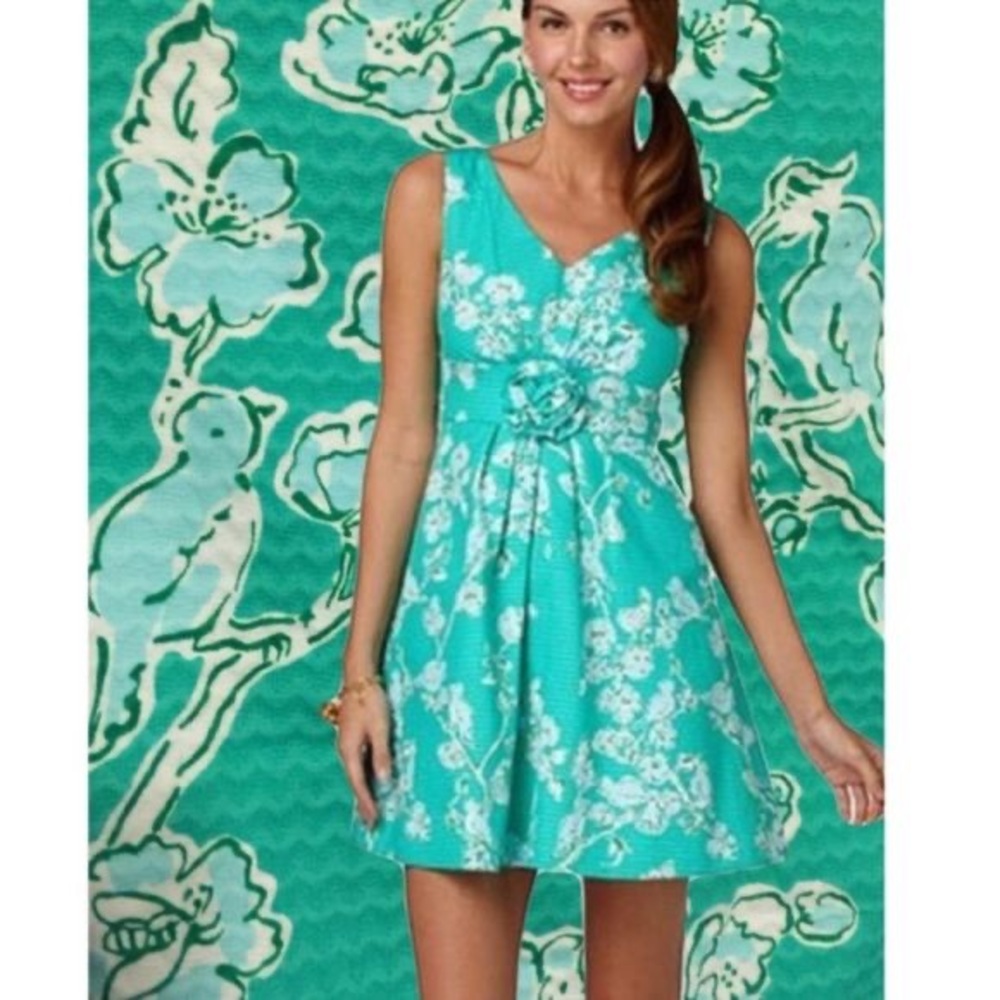 Lilly Pulitzer Parker Dress in Birds and the Bees Lagoon Green size 6